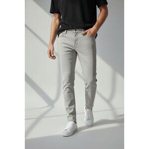 Buffalo David Bitton Casual Denim Pants In Light Gray Wash